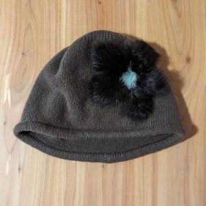 Portolano cashmere fur beanie hat (one size)
